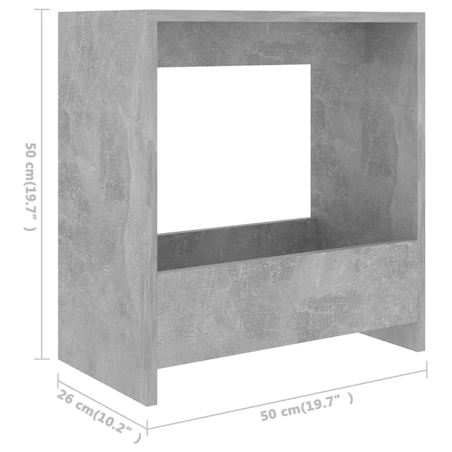 Table d'appoint gris béton 50x26x50 cm bois d'ingénierie - 6