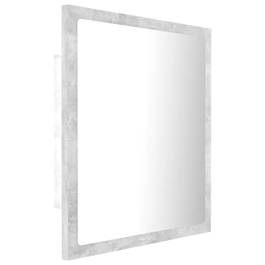 Miroir à LED de salle de bain Gris béton 40x8,5x37 cm Acrylique - 9