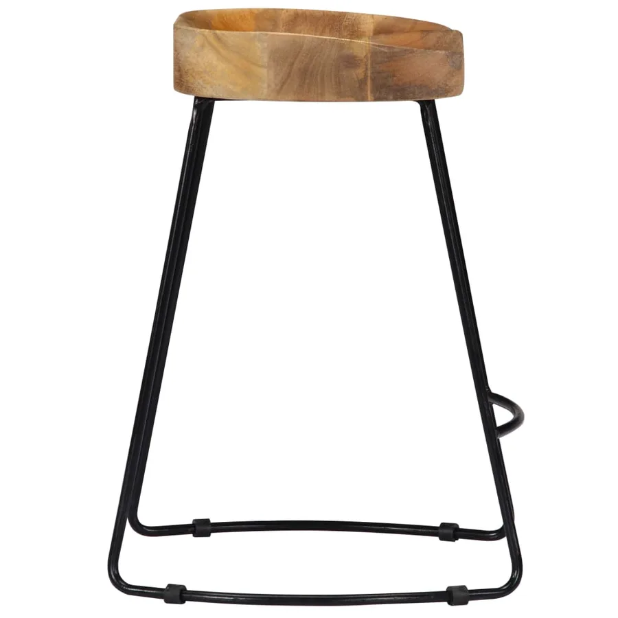 Tabourets de bar Gavin lot de 2 bois de manguier solide - 5
