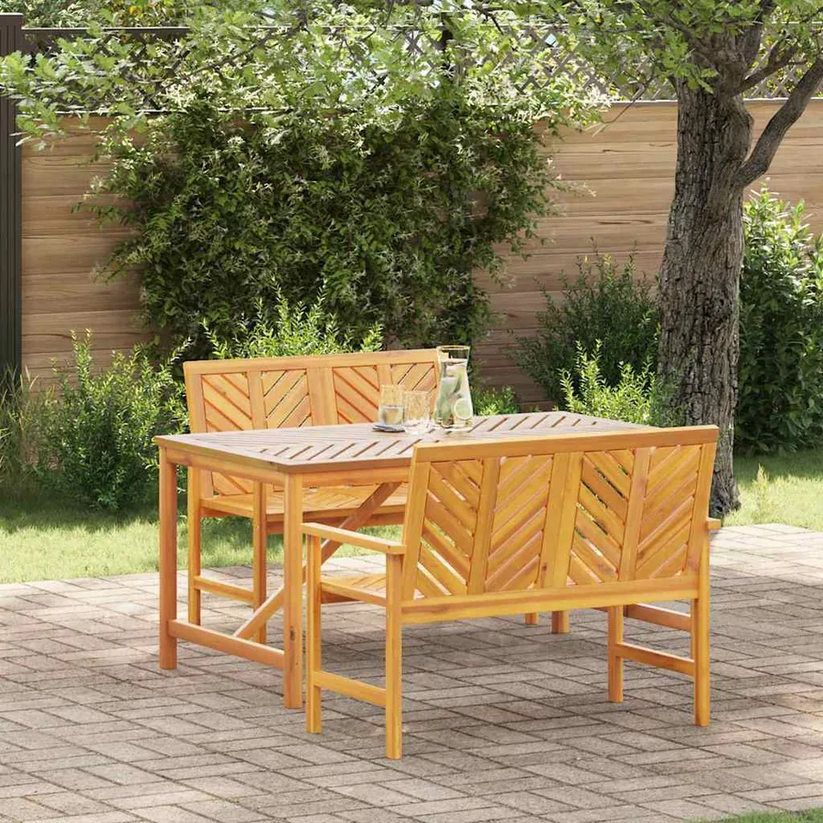 Ensemble de salle à manger pour jardin 3 pc Marron
