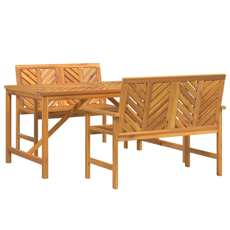 Ensemble de salle à manger pour jardin 3 pc Marron - 2
