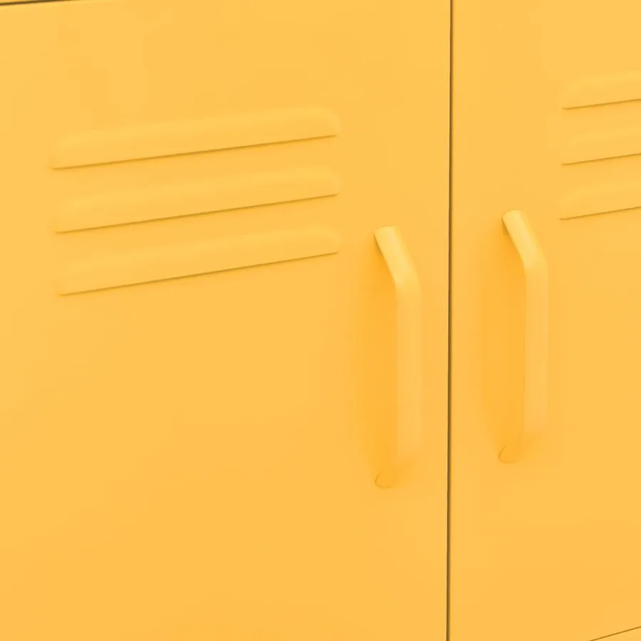 Armoire de rangement Jaune moutarde 60x35x56 cm Acier - 7