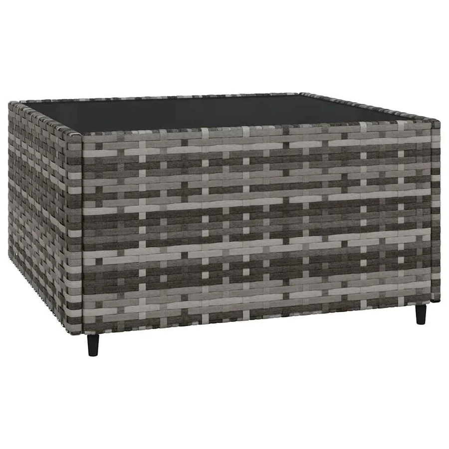 Salon de jardin 3 pcs avec coussins Gris Résine tressée - 6