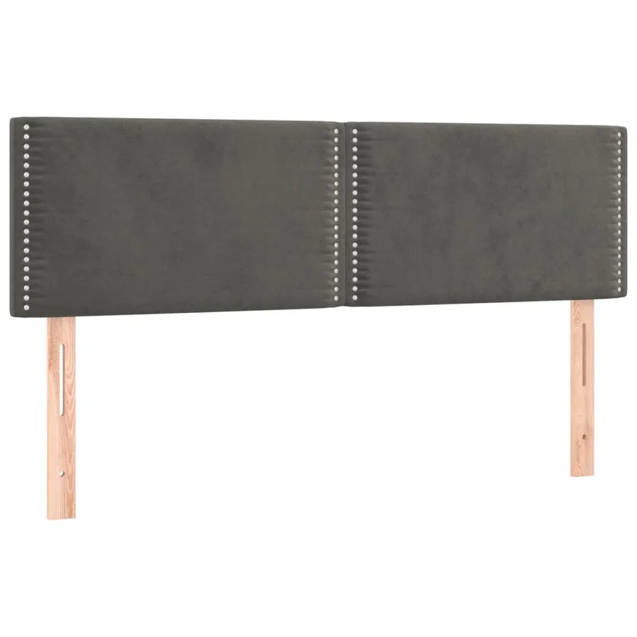 Têtes de lit Gris foncé 144x5x78/88 cm Velours - 2