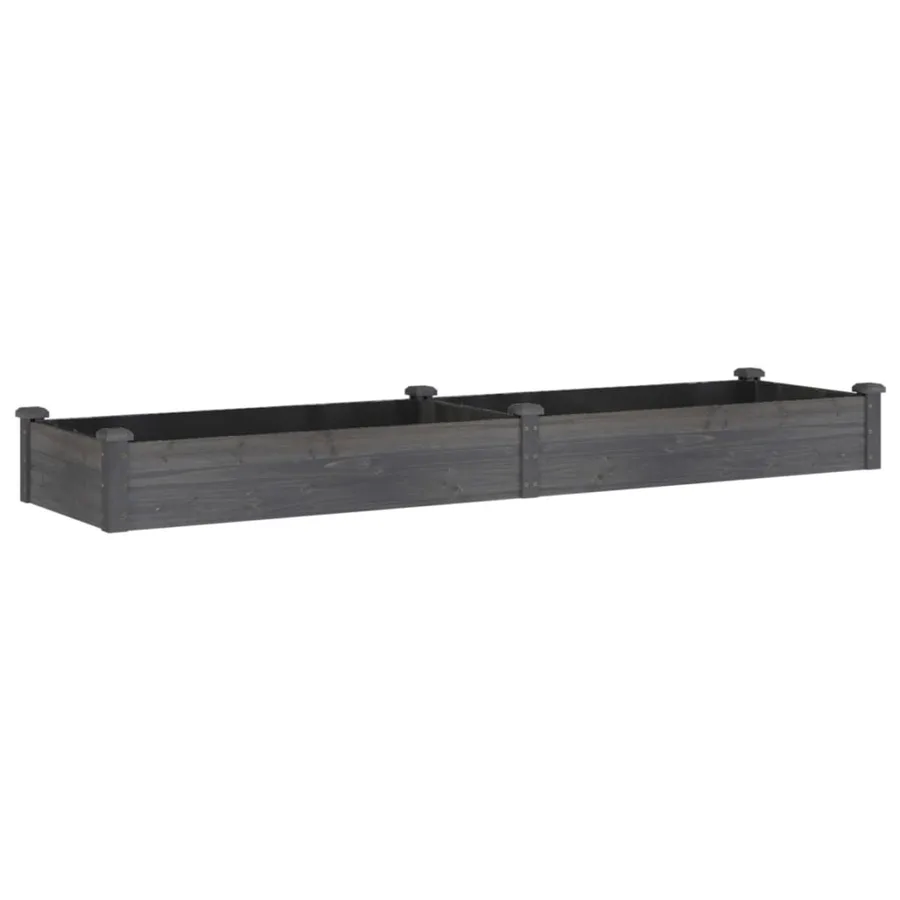 Lit surélevé de jardin doublure 240x60x25 cm bois massif sapin - 2