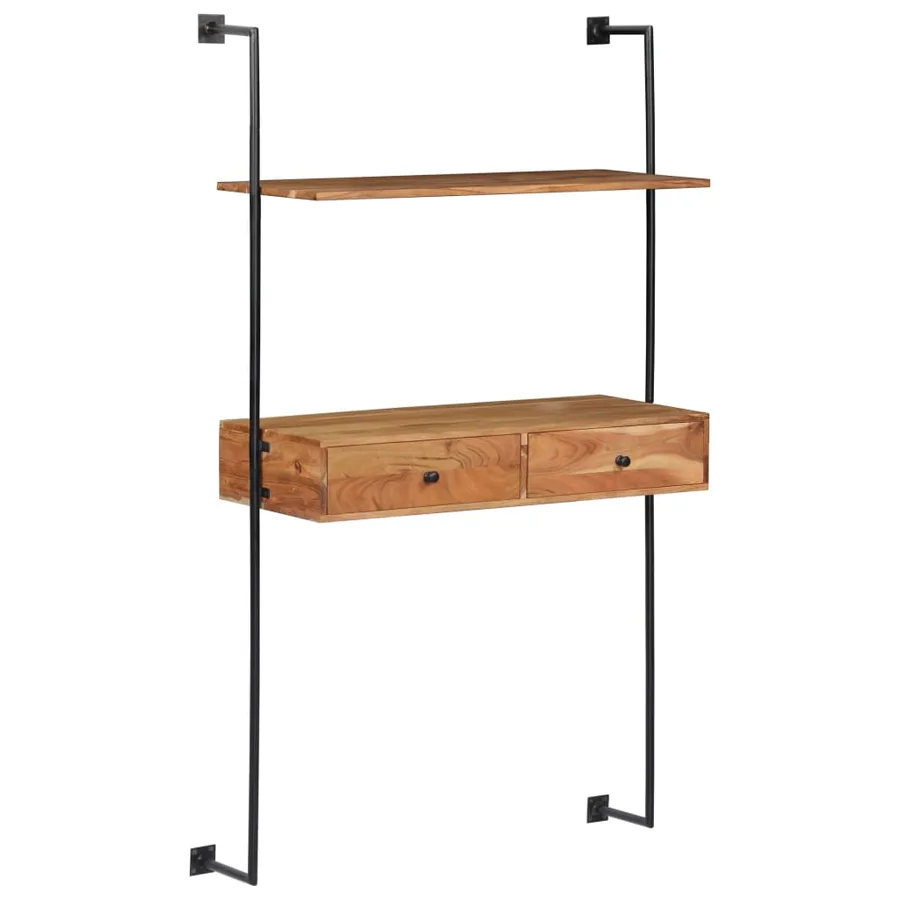 Bureau mural 90x40x170 cm Bois d'acacia solide - 9