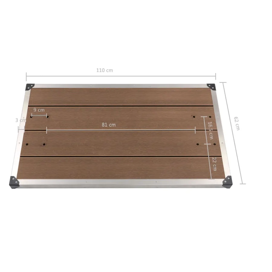Douche de jardin avec base marron 225 cm Acier inoxydable - 18