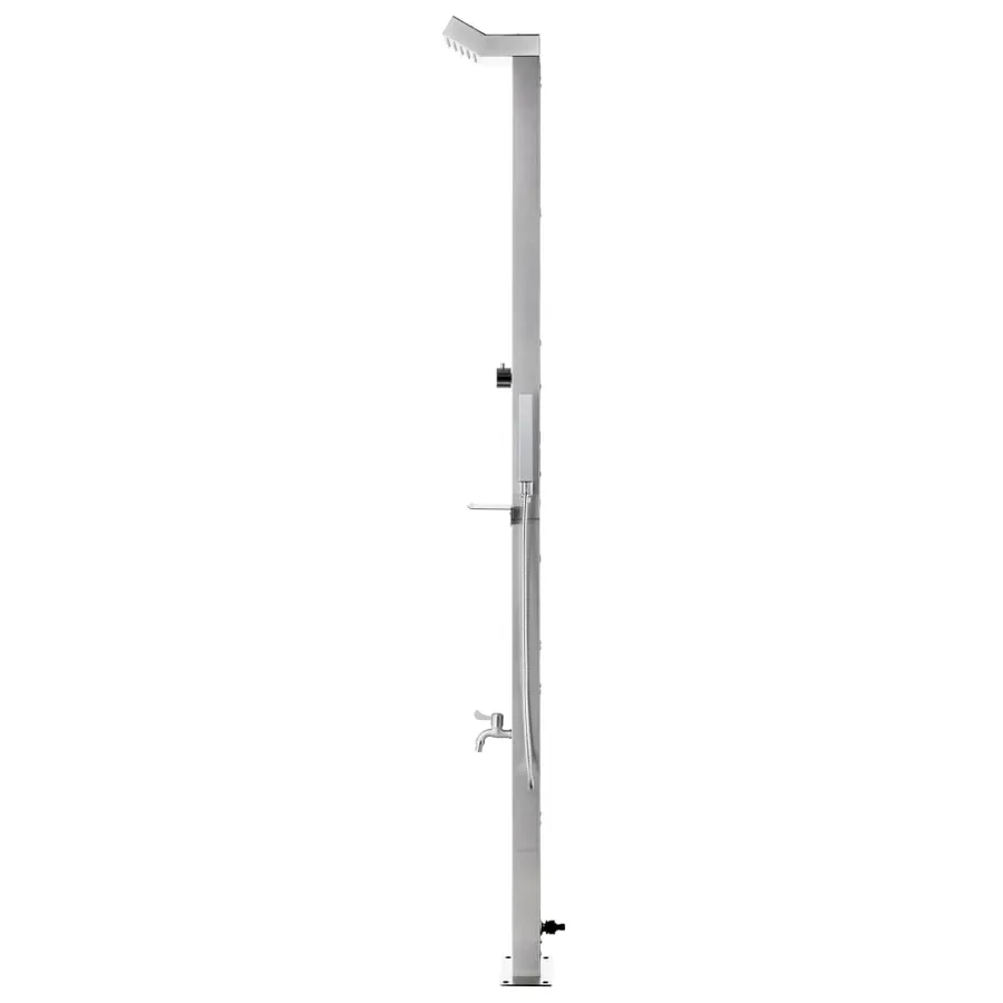 Douche de jardin avec base marron 225 cm Acier inoxydable - 5