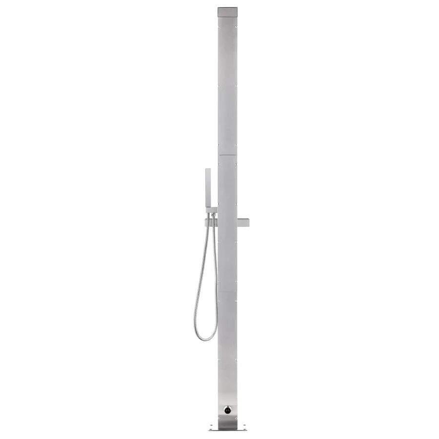 Douche de jardin avec base marron 225 cm Acier inoxydable - 6