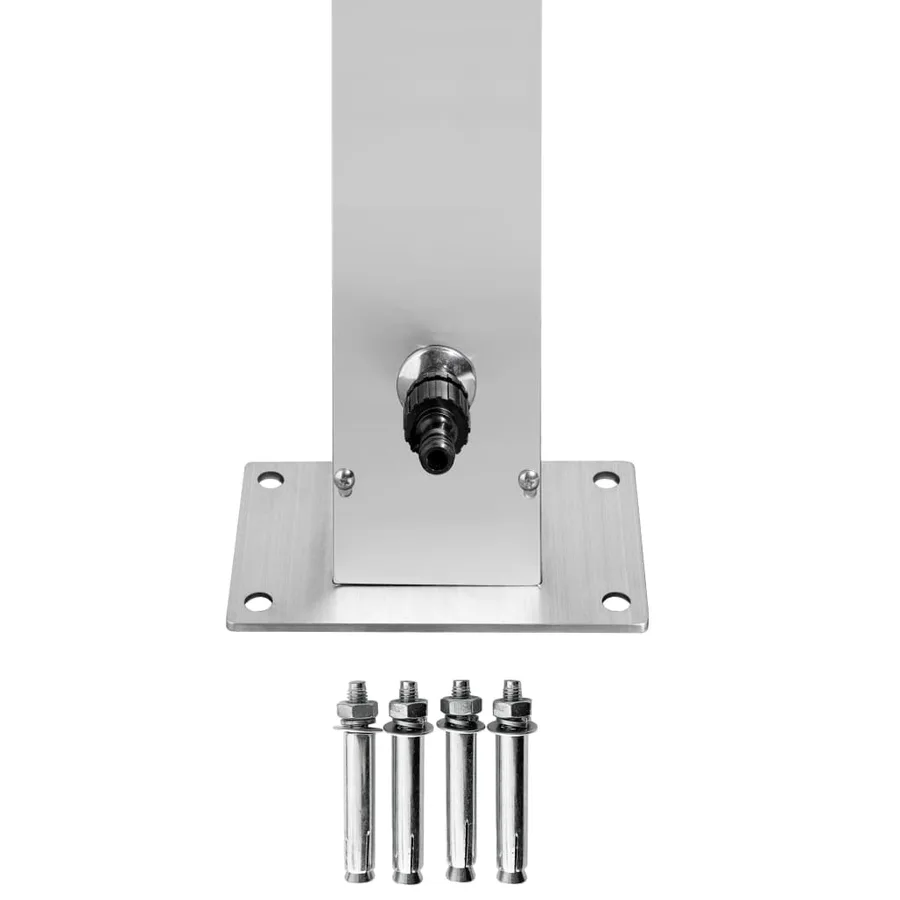 Douche de jardin avec base marron 225 cm Acier inoxydable - 8