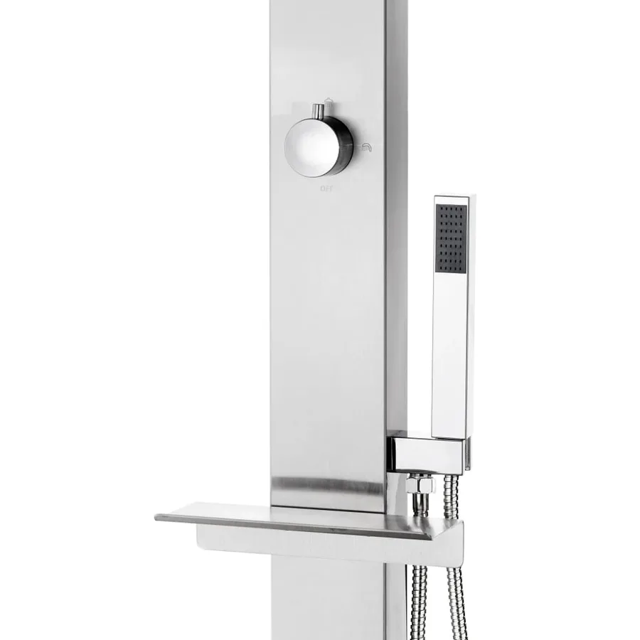 Douche de jardin avec base marron 225 cm Acier inoxydable - 9