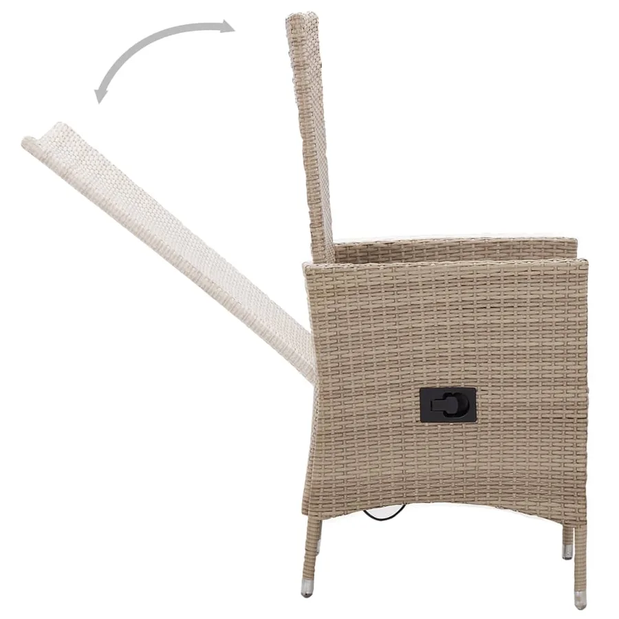 Ensemble à manger de jardin avec coussins 7 pcs Beige - 5
