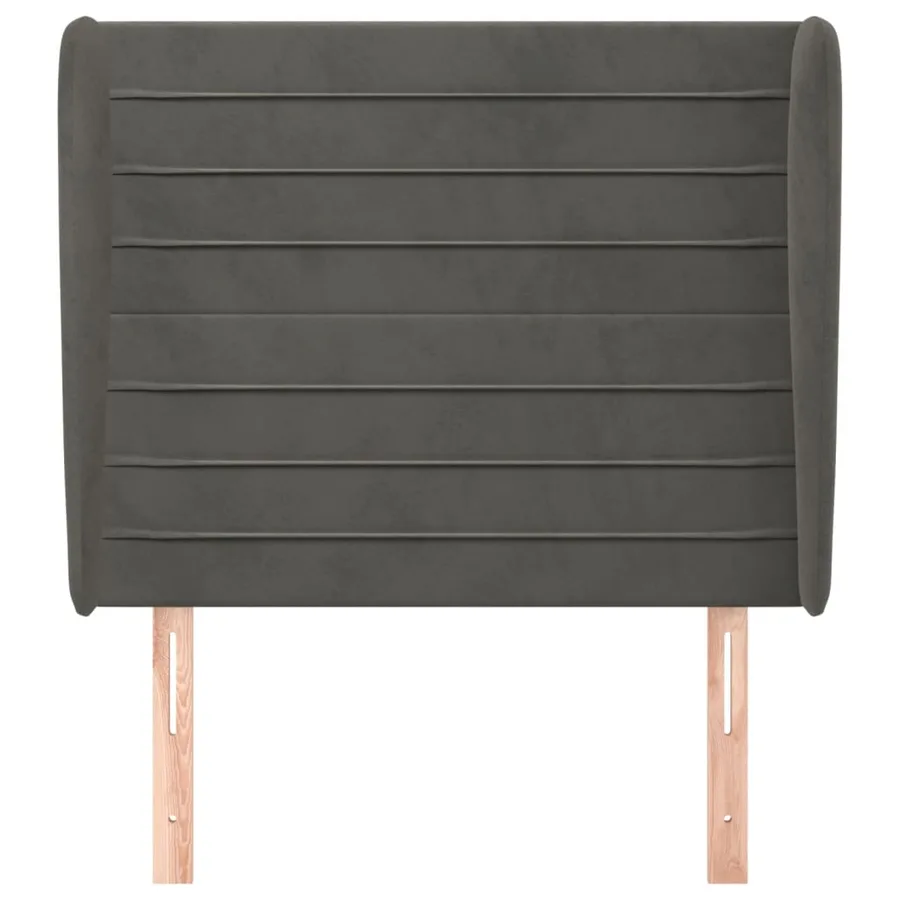 Tête de lit avec oreilles Gris foncé 103x23x118/128 cm Velours - 3