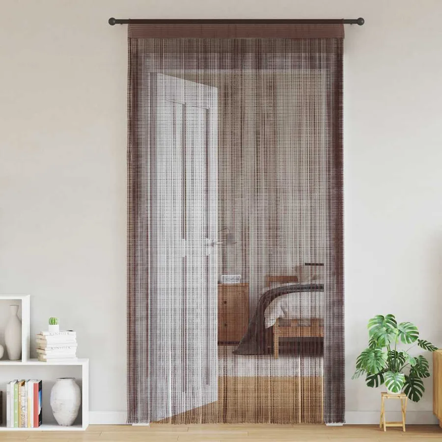 Rideau en fils 2 pcs 100 x 250 cm Marron - 2