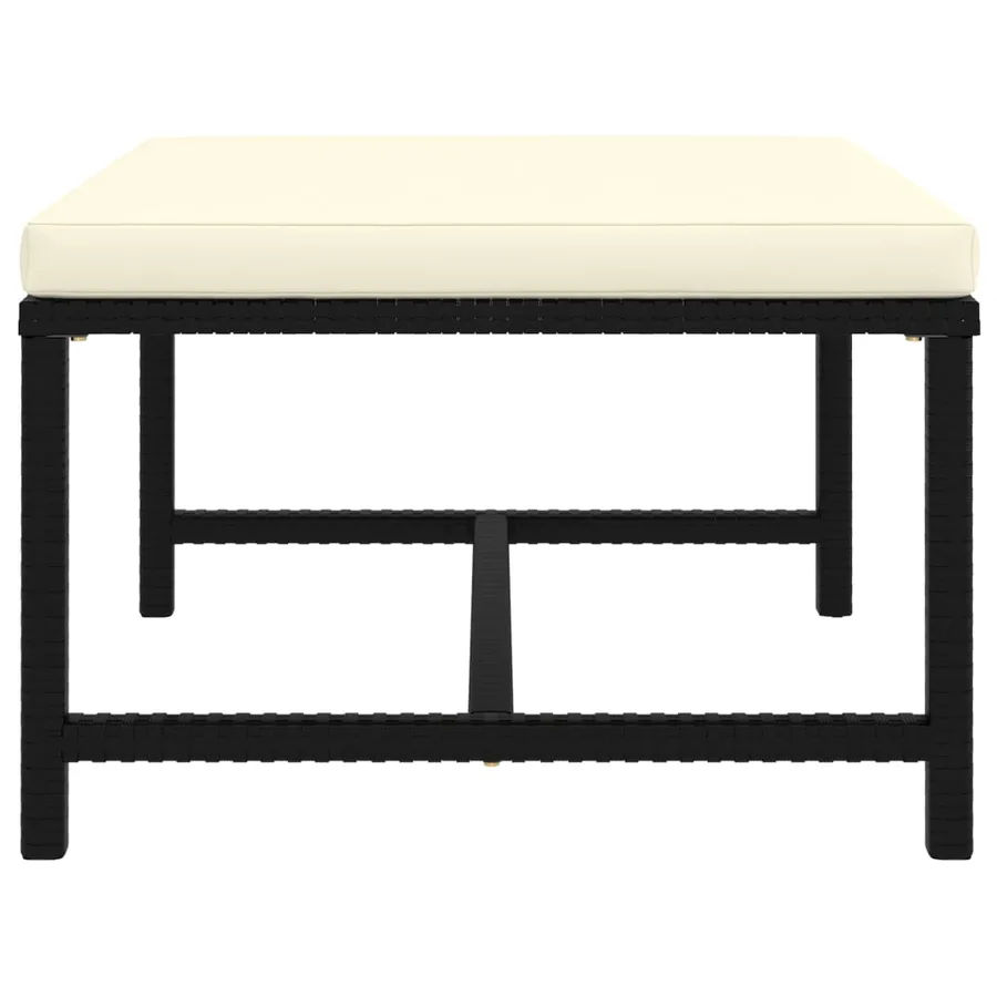 Salon de jardin 6 pcs avec coussins Résine tressée Noir - 19