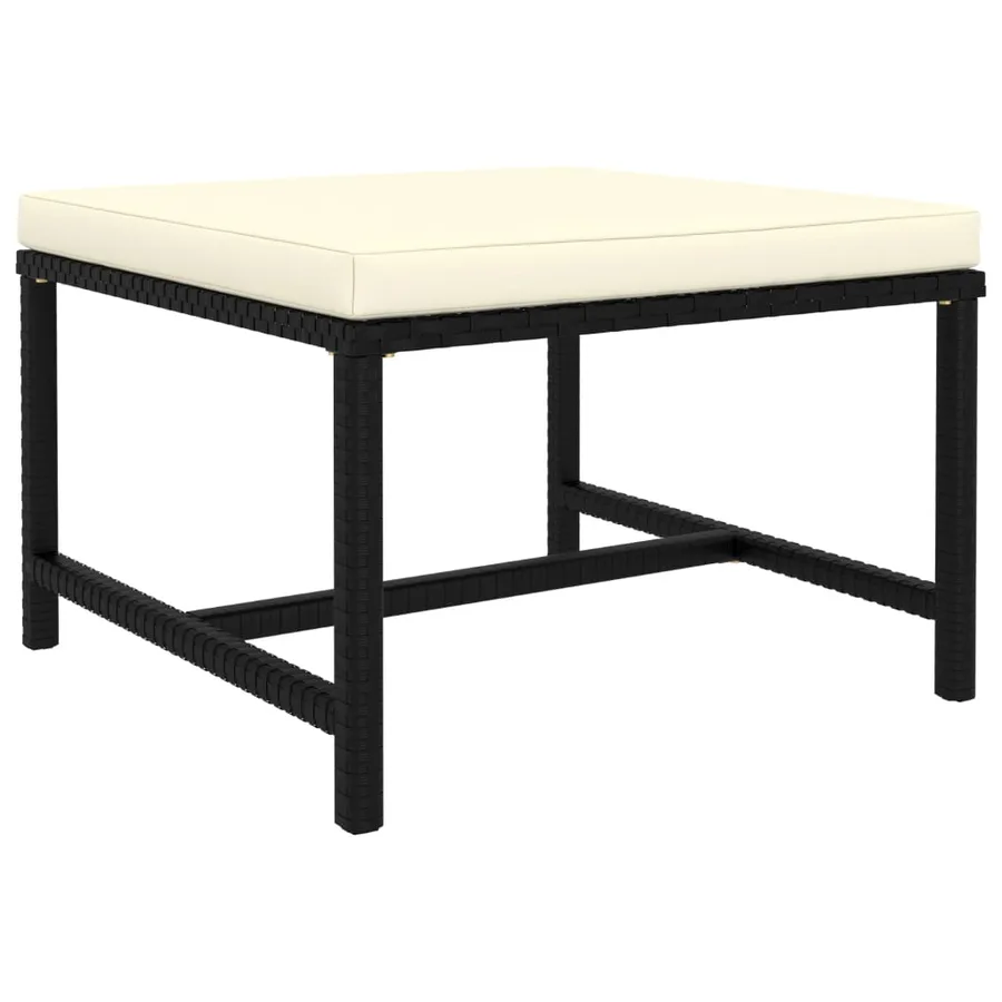Salon de jardin 6 pcs avec coussins Résine tressée Noir - 8