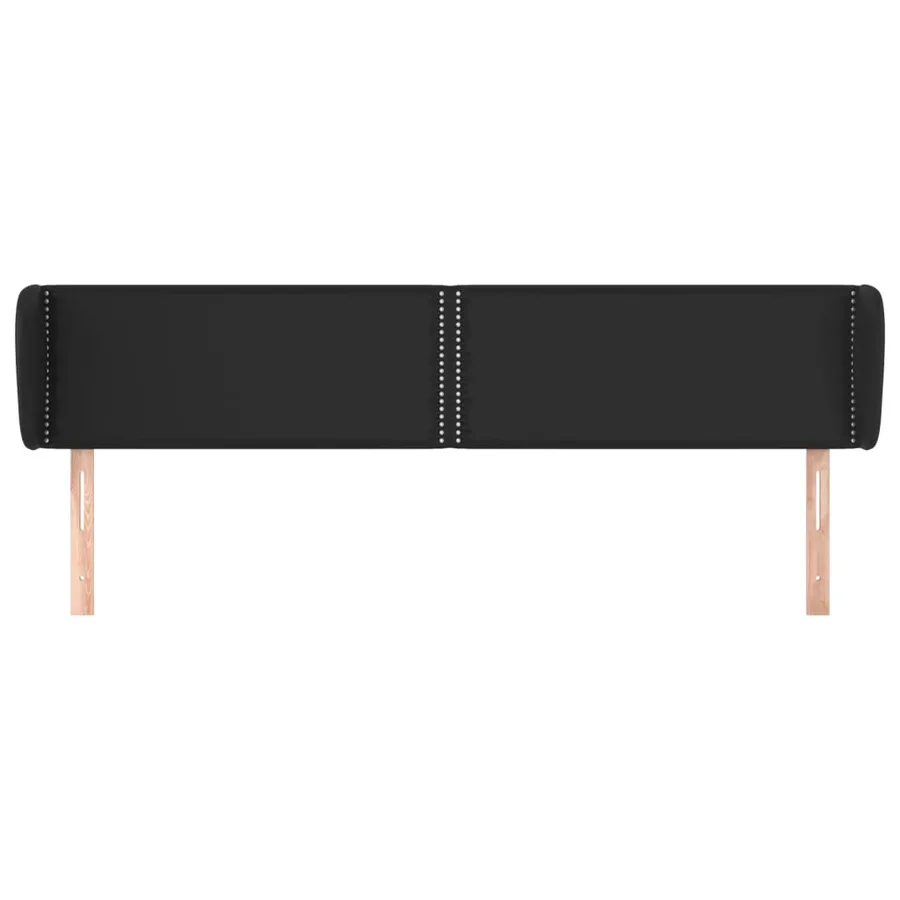 Tête de lit avec oreilles Noir 183x23x78/88 cm Similicuir - 3
