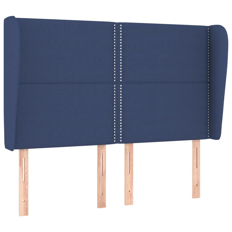 Tête de lit avec oreilles Bleu 147x23x118/128 cm Tissu - 2