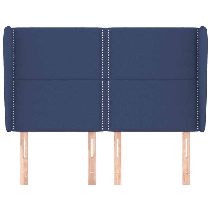 Tête de lit avec oreilles Bleu 147x23x118/128 cm Tissu - 3