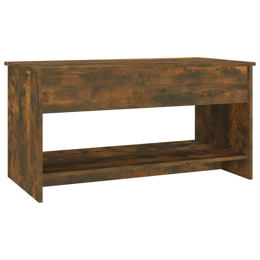 Table basse Chêne fumé 102x50x52,5 cm Bois d'ingénierie - 5