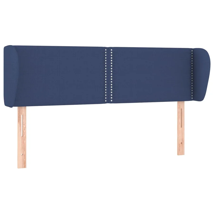 Tête de lit avec oreilles Bleu 147x23x78/88 cm Tissu - 2