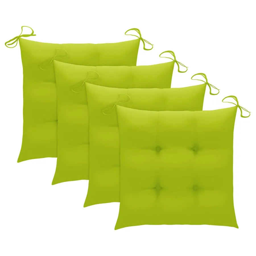 Chaises de jardin et coussins lot de 4 Gris Bois acacia massif - 8