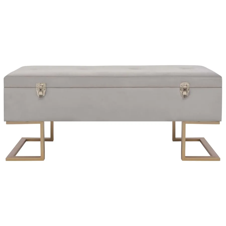 Banc avec compartiment de rangement 105 cm Gris Velours - 3