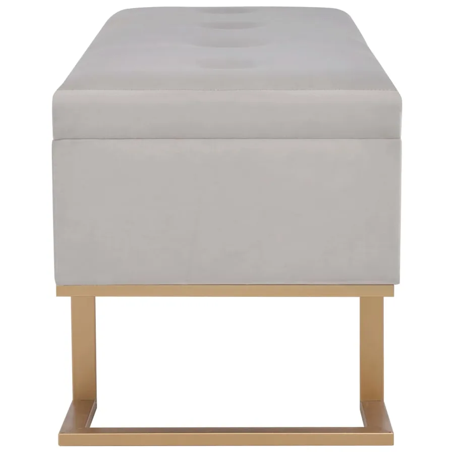 Banc avec compartiment de rangement 105 cm Gris Velours - 4