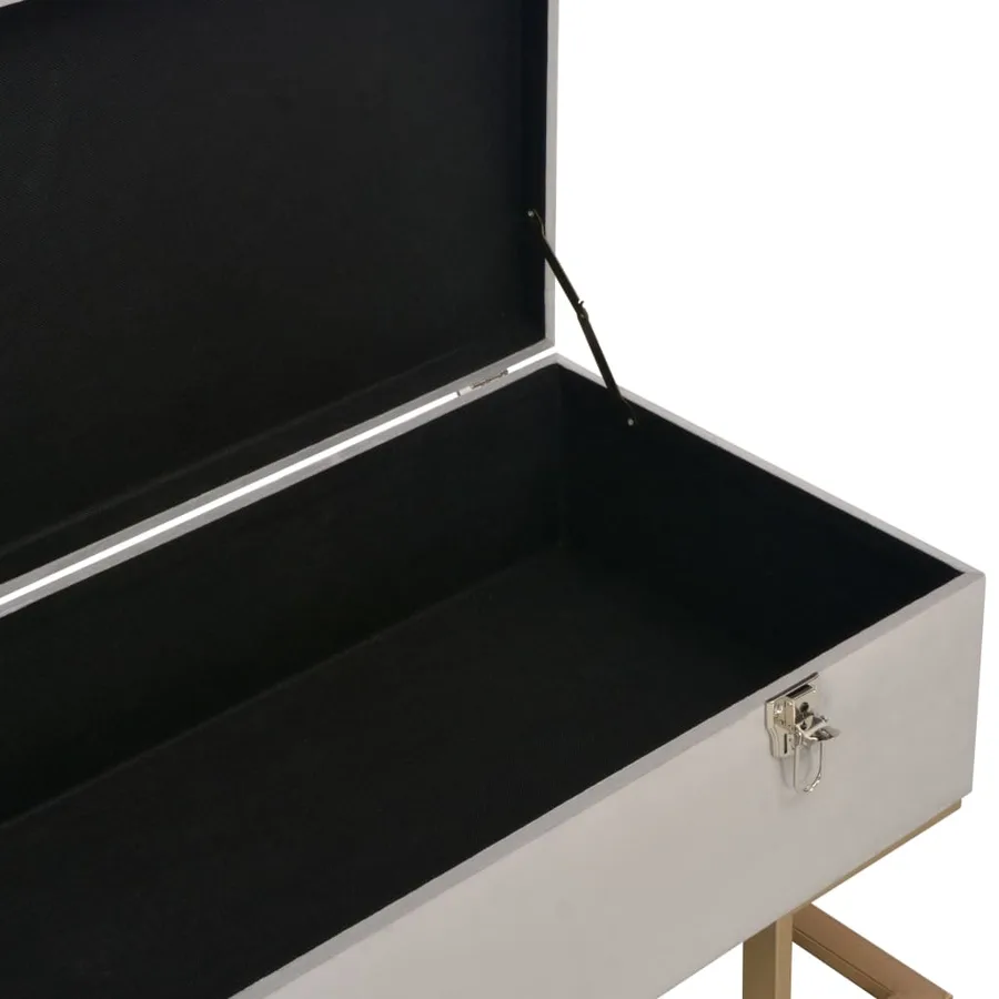 Banc avec compartiment de rangement 105 cm Gris Velours - 5