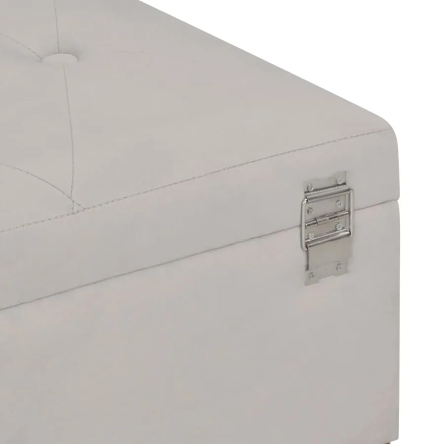 Banc avec compartiment de rangement 105 cm Gris Velours - 6