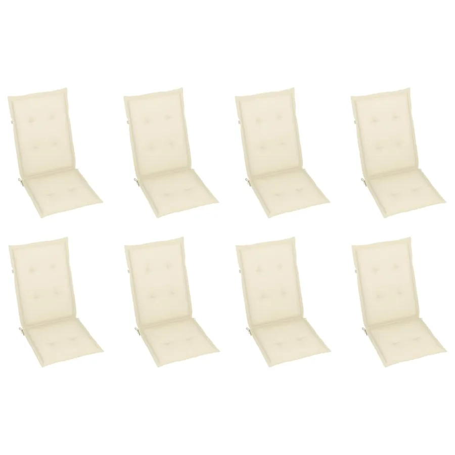 Chaises pliables de jardin avec coussins lot de 8 Bois d'acacia - 6