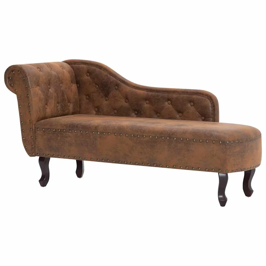 Chaise longue Marron Similicuir daim - 2
