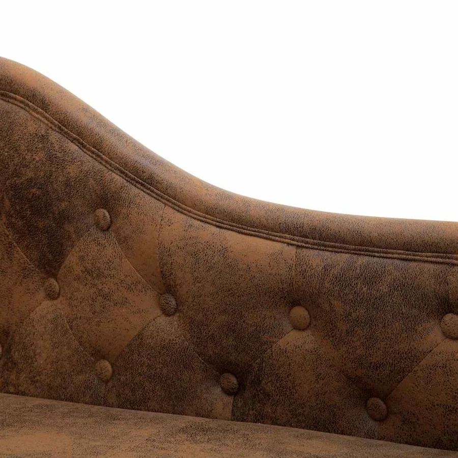 Chaise longue Marron Similicuir daim - 6