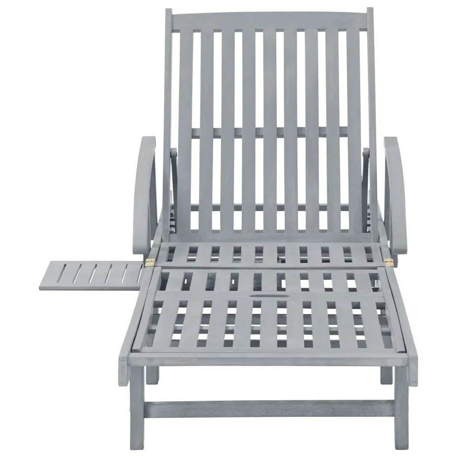 Chaise longue de jardin avec coussin Bois d'acacia solide - 7