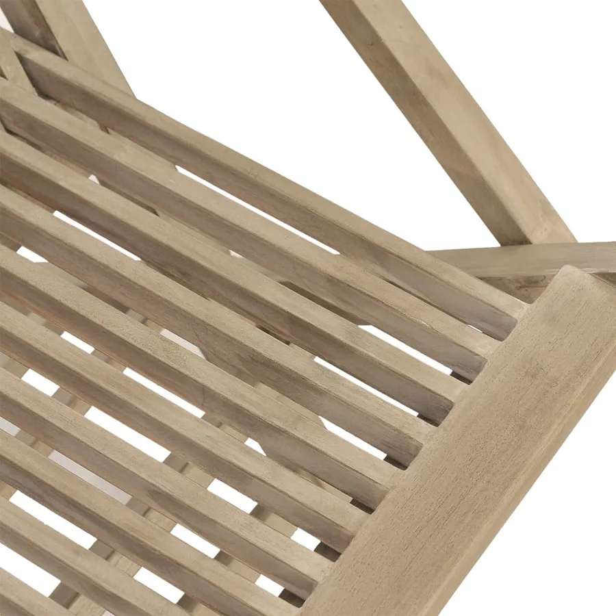 Chaises de jardin pliantes lot de 6 gris 56x61x89 cm bois teck - 4