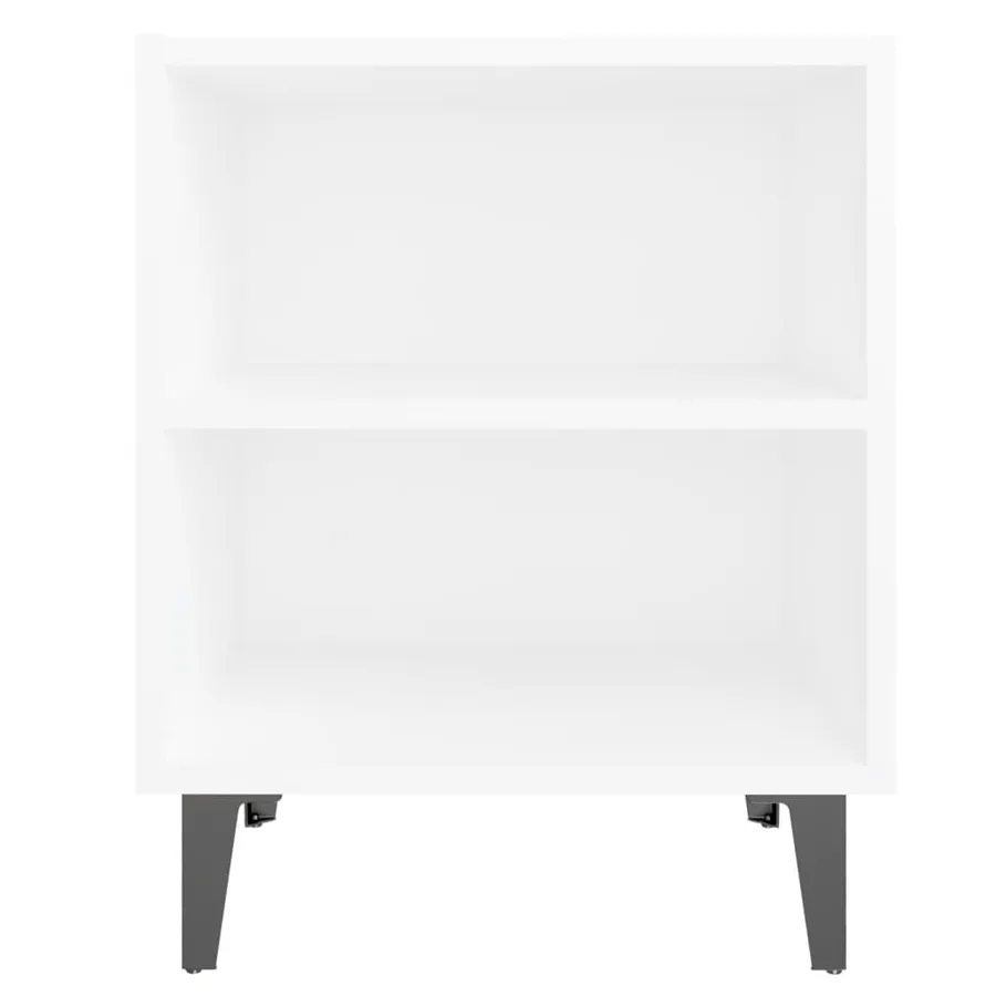 Table de chevet avec pieds en métal blanc 40x30x50 cm - 4