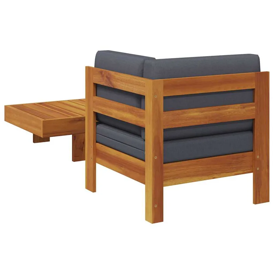 Salon de jardin 2 pcs avec coussins gris foncé Bois d'acacia - 5