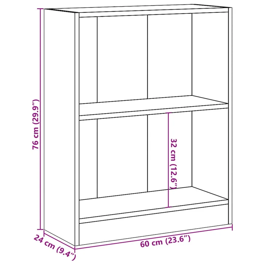 Bibliothèque Gris béton 60x24x76 cm Bois d'ingénierie - 8