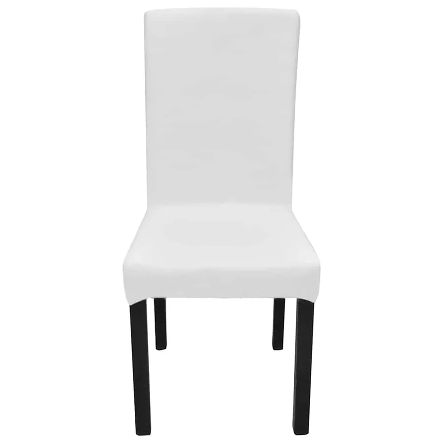 Housses extensibles de chaise 6 pcs Blanc - 3