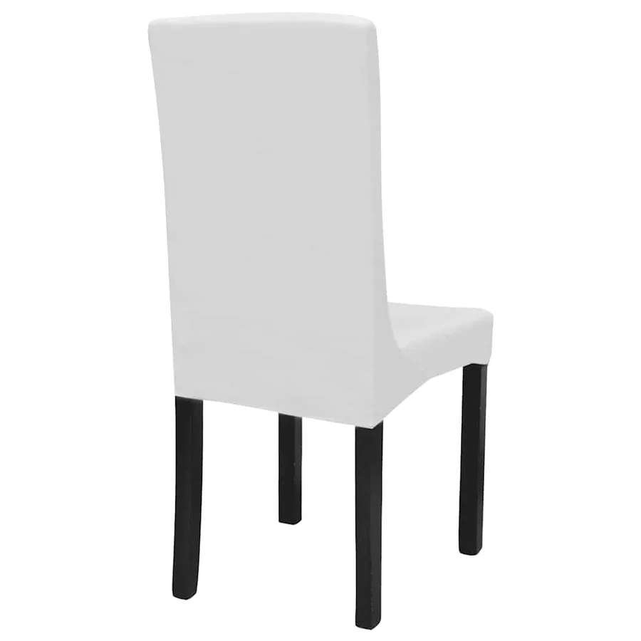 Housses extensibles de chaise 6 pcs Blanc - 4