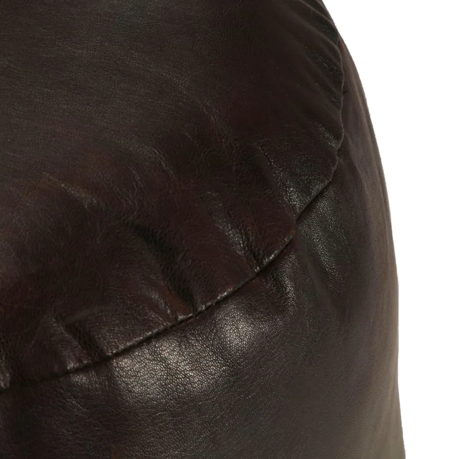 Pouf 60 x 30 cm Marron foncé Cuir véritable de chèvre - 2