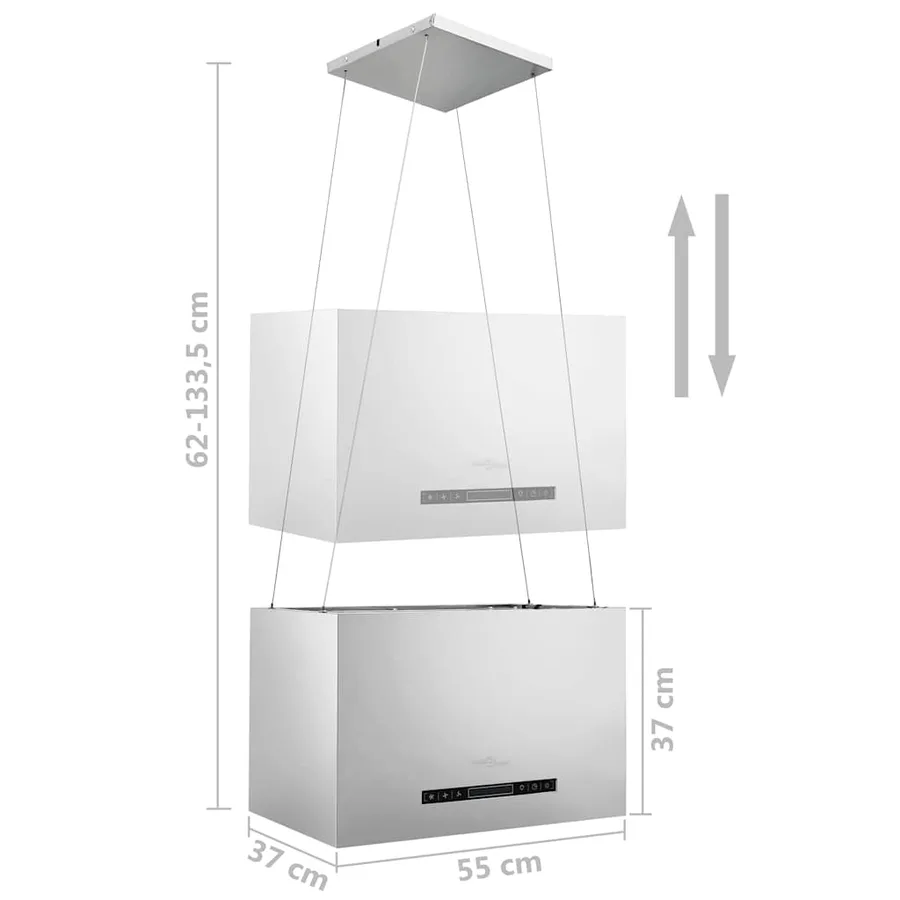 Hotte suspendue à capteur tactile LCD 55 cm Acier inoxydable - 8