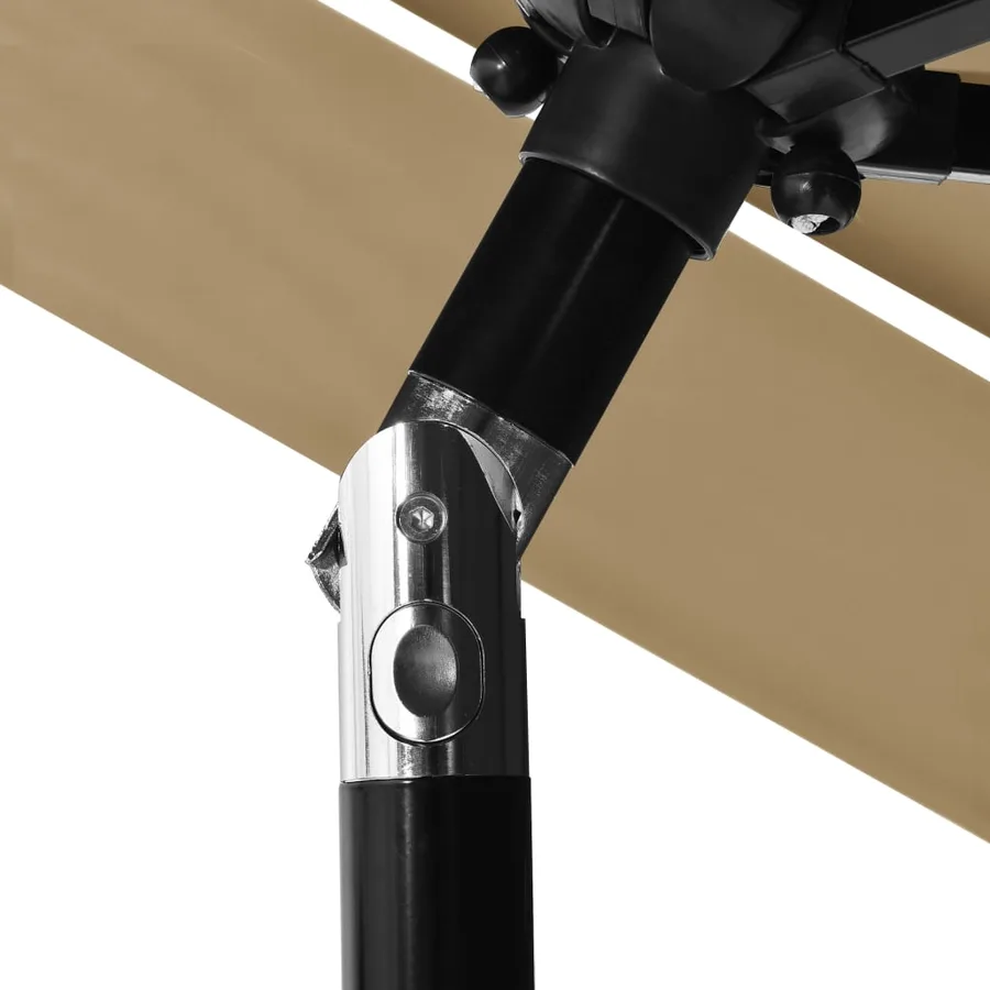 Parasol de jardin à 3 niveaux avec mât en aluminium taupe 2,5 m - 6