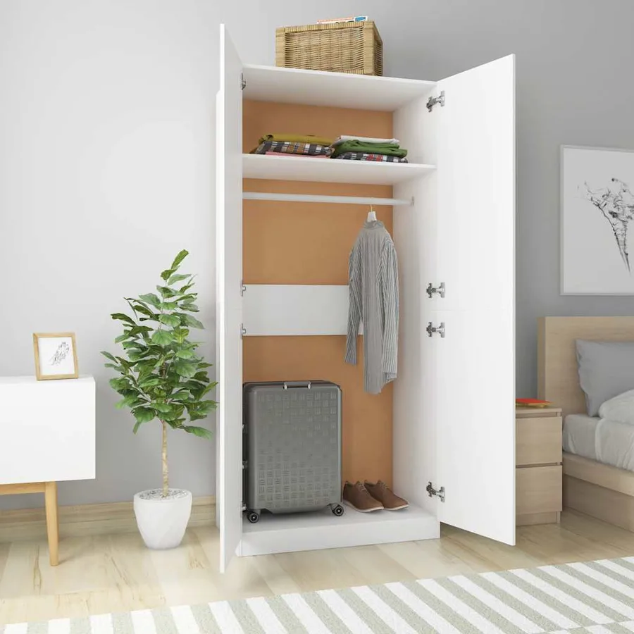 Garde-robe Blanc 90x52x200 cm Bois d’ingénierie - 3
