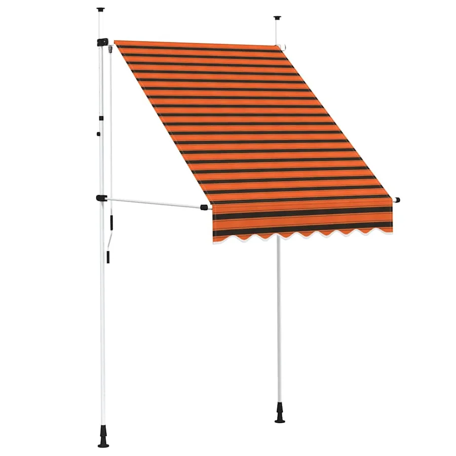 Auvent manuel rétractable 150 cm Orange et marron - 2