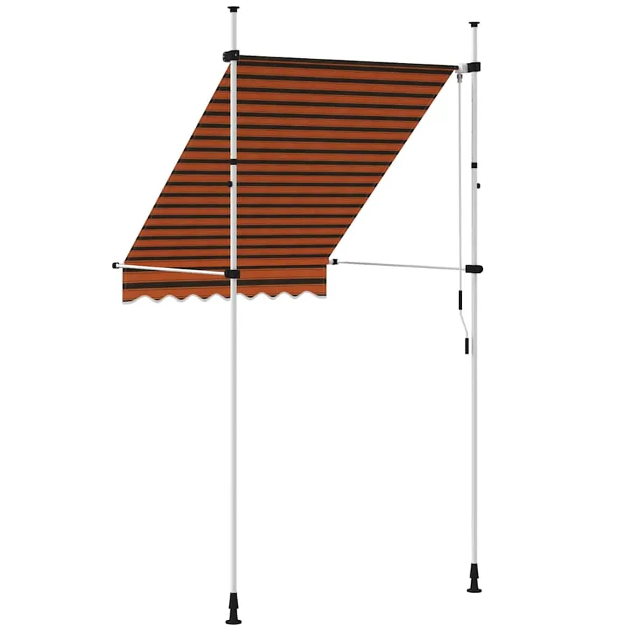 Auvent manuel rétractable 150 cm Orange et marron - 4
