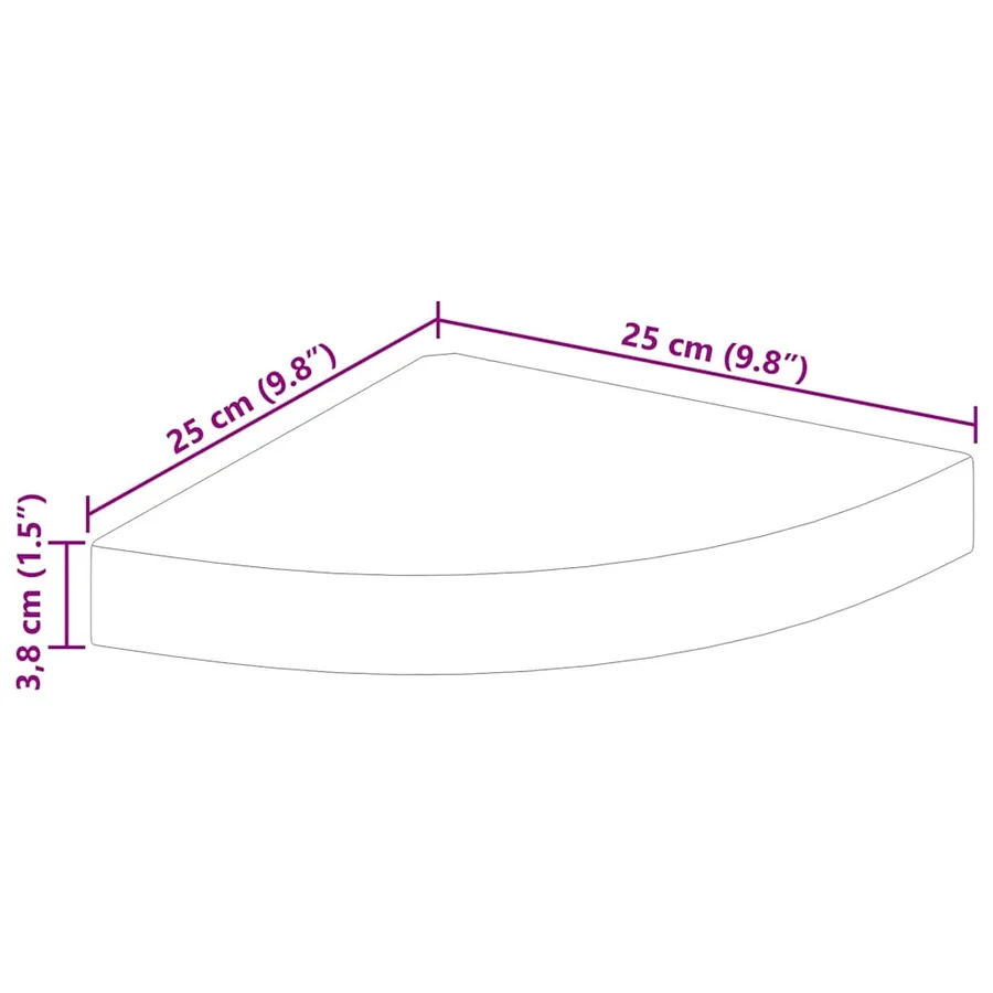 Étagères d'angle flottantes 2 pcs chêne 25x25x3,8 cm MDF - 10