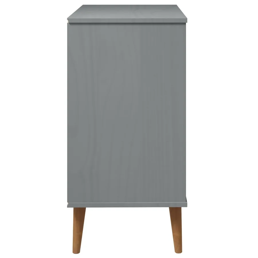 Commode MOLDE Gris 80x40x80 cm Bois de pin massif - 6