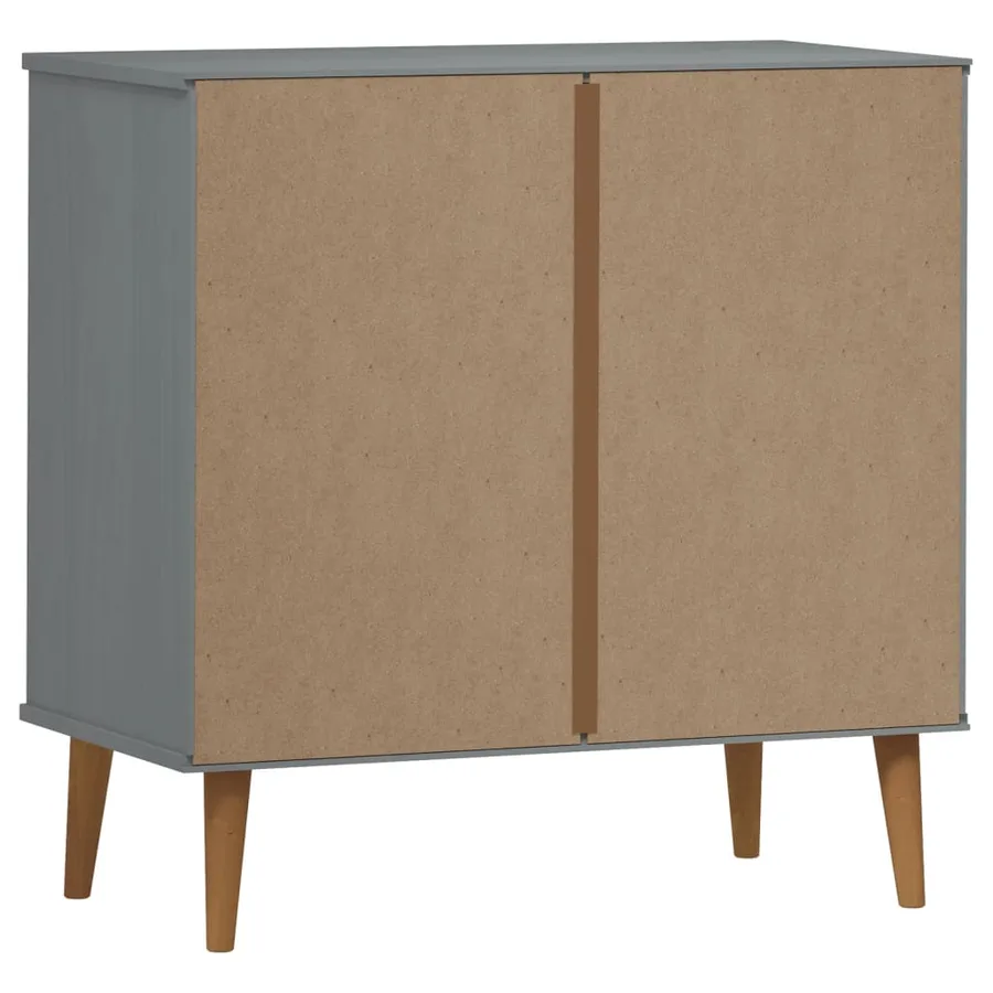 Commode MOLDE Gris 80x40x80 cm Bois de pin massif - 7