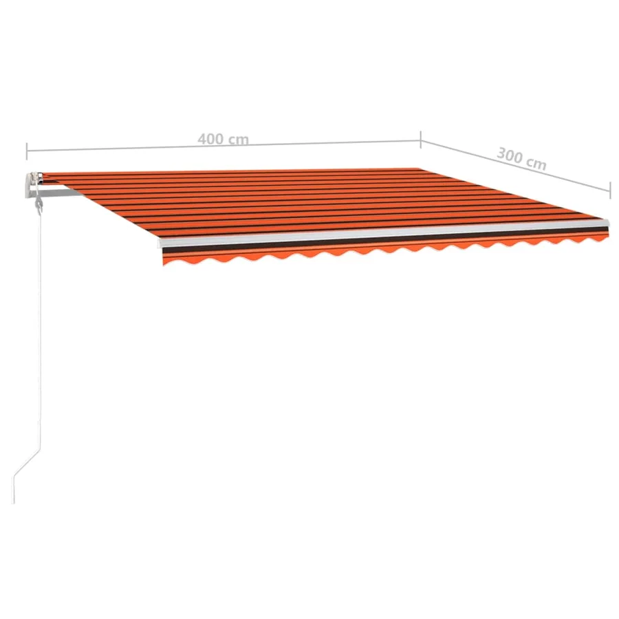 Auvent automatique capteur de vent/LED 400x300 cm Orange/marron - 10